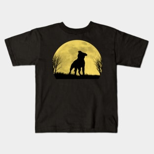 Under the moon staffie Kids T-Shirt